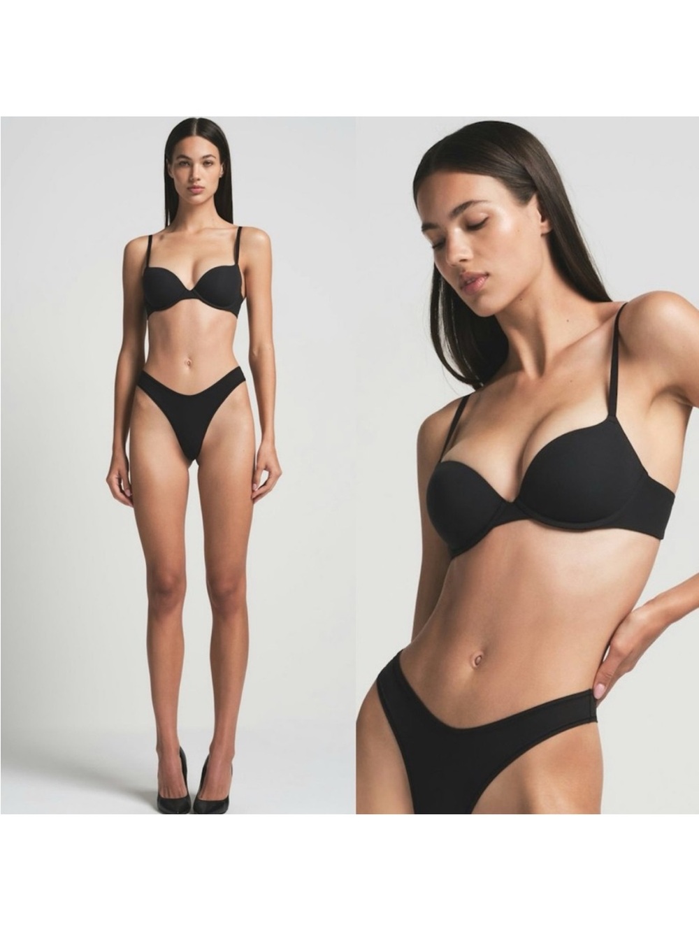 NWT SKIMS  Fits Everybody T-Shirt Demi Bra BR-UWR-‎ 2294 In ONYX size 32DD